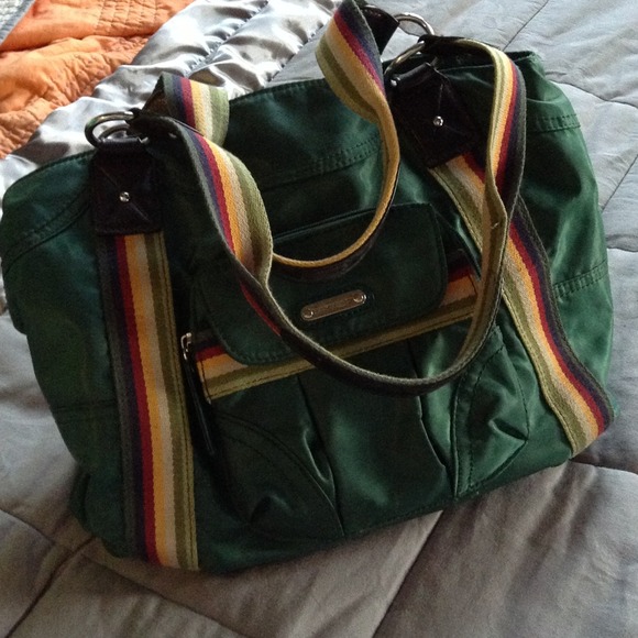 Green sateen Franco Sarto bag