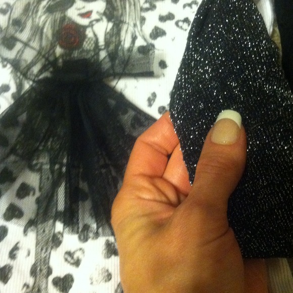 Cute tshirt dress and tights (sparkly) - Picture 3 of 4