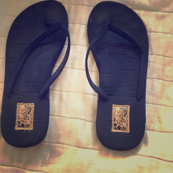 Navy blue flip flops
