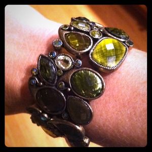Lia Sophia bracelet with green stones