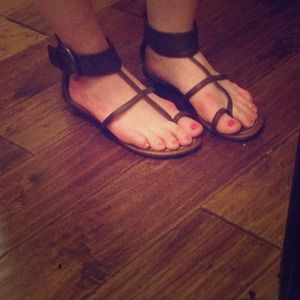 Brown leather sandals