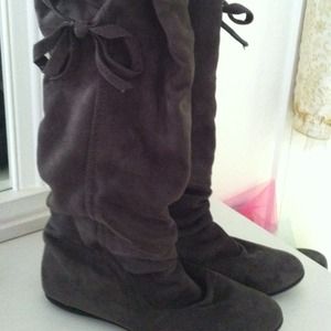 Grey Suede Boots