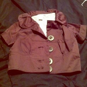 Brown short sleeve button up blazer