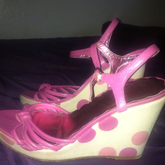 Authentic pink Coach wedges