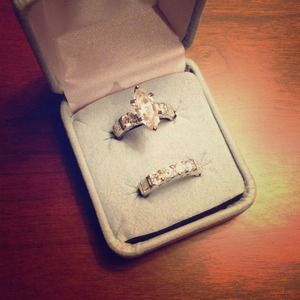 Epiphany Platinum-clad Silver Cz Marquis ring