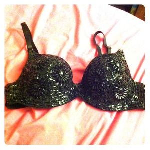 Sparkly black bra