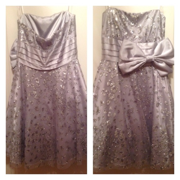 Shimmering Silver Strapless Formal! REDUCED