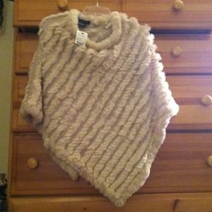 Rabbit fur shaw with original tags