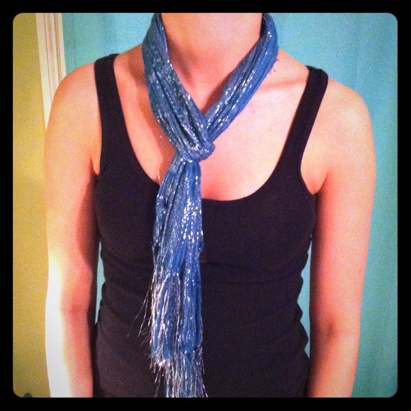 Blue sparkly scarf