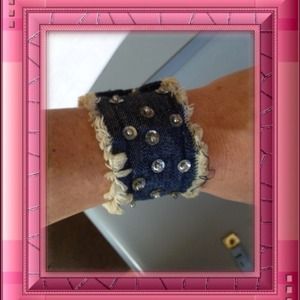Denim slap-snap bracelet