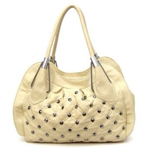 Creme colored studded purse