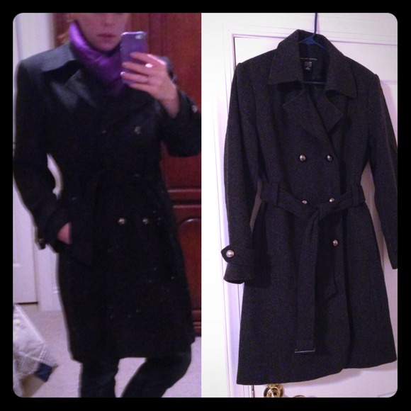 New York and Company Outerwear - Dark grey knee-length pea coat - nearly new cond.!