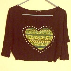 Tribal heart crop top :)