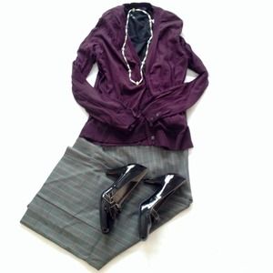 **SOLD** Gray and purple plaid dress pants