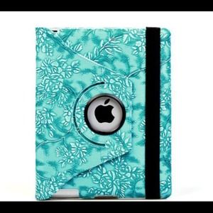 Rotating Case for iPad Blue Flower