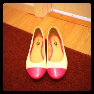 Pink and tan flats
