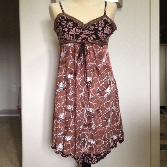 💋SOLD💋Brown flowing summer tank dress