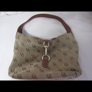 Authentic Dooney & Bourke leather bag - brown/tan