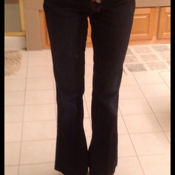 Three Buttoned Midnight Blue Wash Boot Cut Jean - Picture 3 of 3