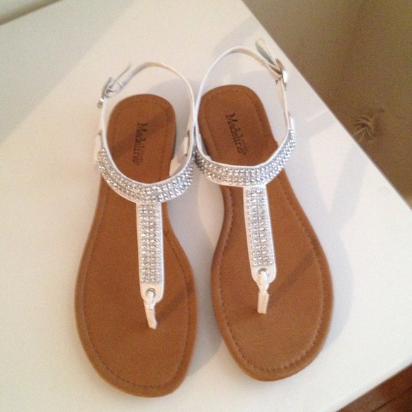 Reserved. New White Rhinestone Sandals