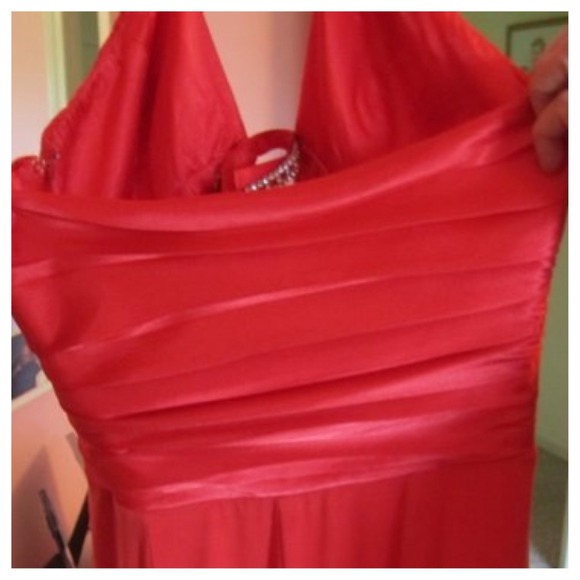 Orange/red halter formal dress size 5/6 - Picture 4 of 4