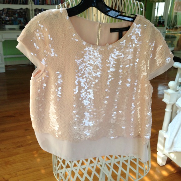 BCBG Maxazria sequence top in pale blush pink