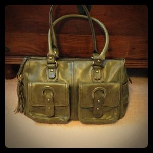 Super cute Military green leather purse!
