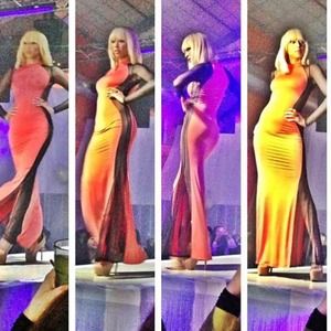 Curvy Mesh Maxi Dress