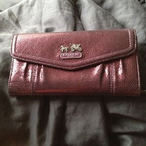 Coach Amethyst Leather Slim Envelope Wallet