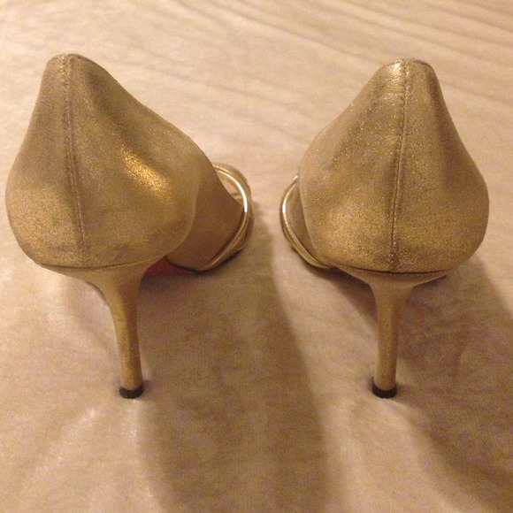 💥Sexy💥Gold Sergio Zelcer Red Bottom Heels sz 8.5 - Picture 4 of 4