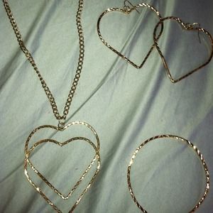 2 piece necklace & earring set with free bracelet