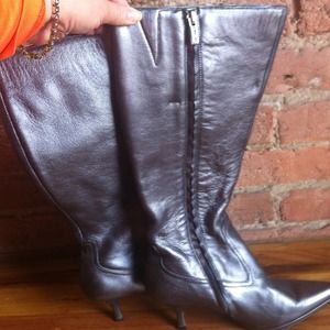 Silver leather boots by Colin Stuart 6.5