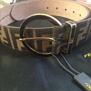 Fendi zucca print leather belt
