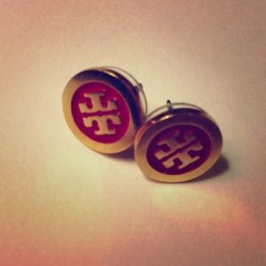 Stunning red signature logo earrings