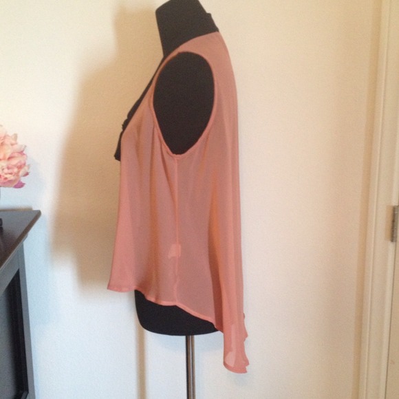 ❌Sold in bundle❌Salmon chiffon top- - Picture 4 of 4