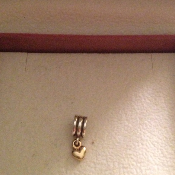 Gold heart Dangle pandora charm