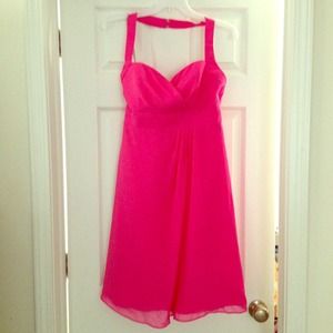 Fushia Alfred Angelo bridesmaid dress