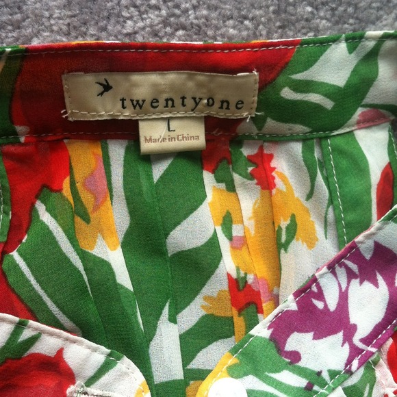 Twentyone Sheer Floral Razorback Tank Blouse SOLD - Picture 3 of 4