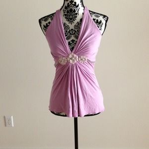 Sky lavender halter too with Flower and chain