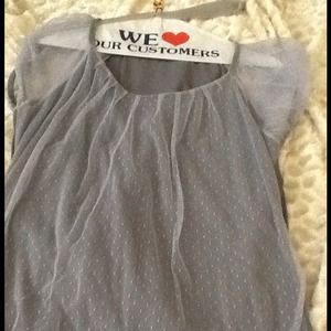 DKNY Top grey with sheer front over material