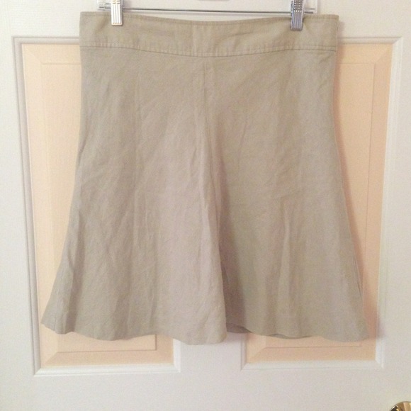 100% linen khaki color skirt
