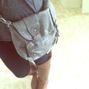 gray cross body bag