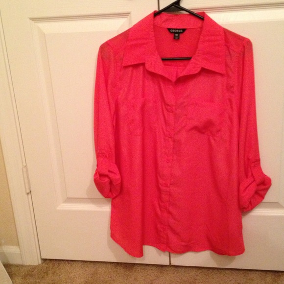 Bright salmon colored blouse