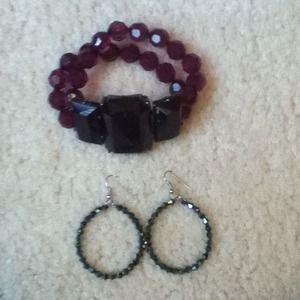 Earrings and bracelet