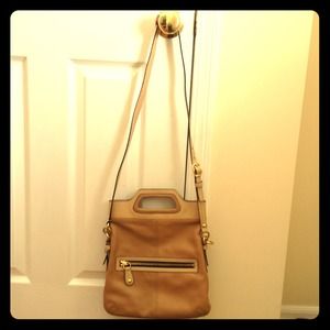 Tan Coach Purse with coral interior ***reduced***