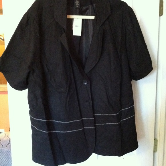 Black linen suit