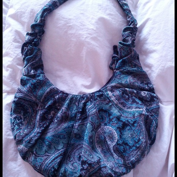 Bluish green swirly pattern purse - Picture 1 of 2