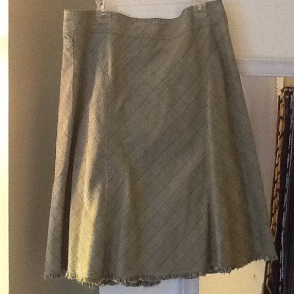 Green plaid A-line skirt