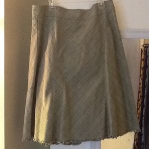 Green plaid A-line skirt
