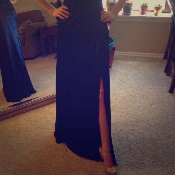 Floor Length Navy Dress